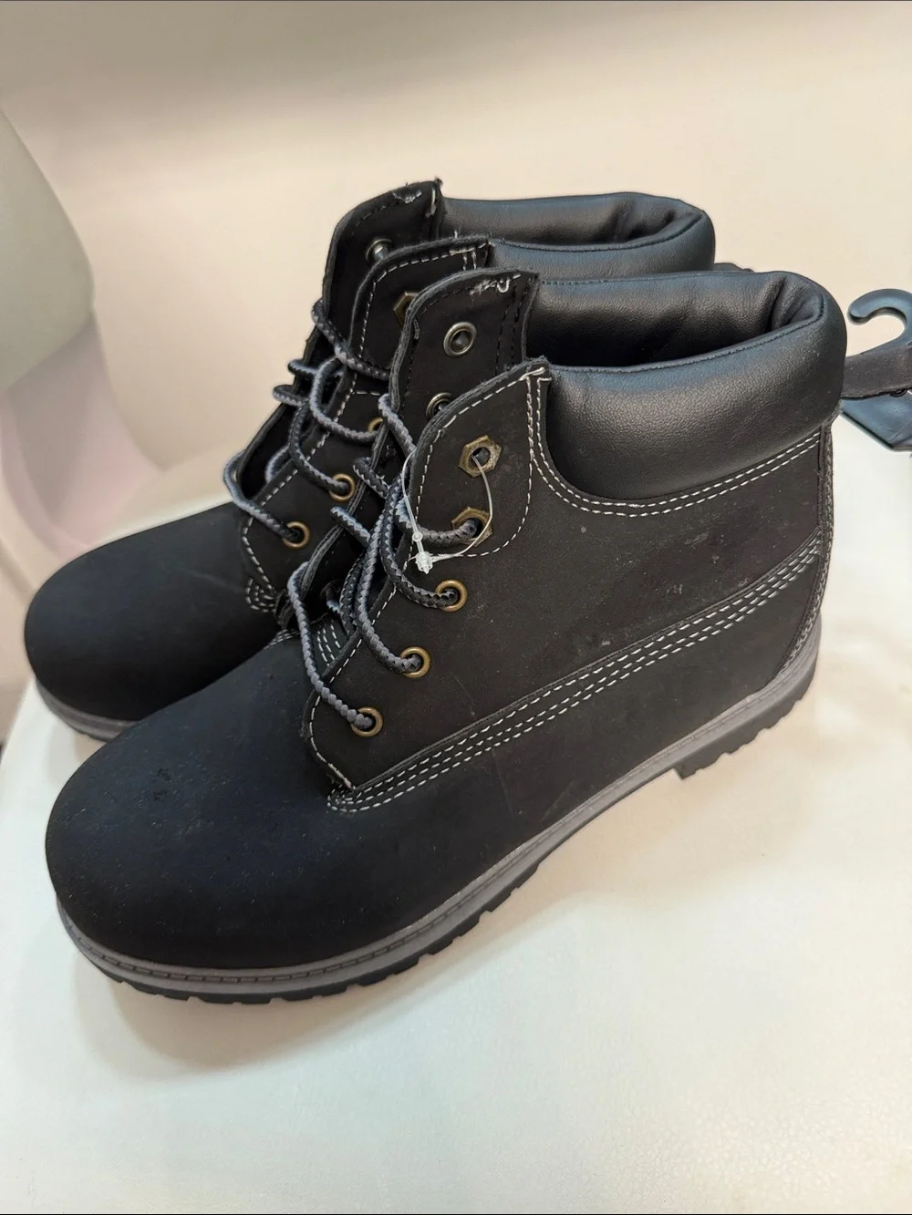 wonder nation Black Lace-Up Kids Ankle Boots